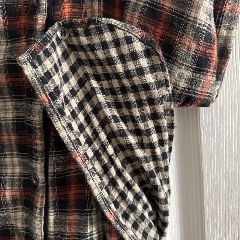 Nicholas K Orange, Cream and Black Plaid with Gingham Tunic - Sz Small - Picture 2 of 9
